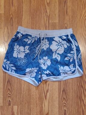 Maamgic Blue Floral Swim Shorts With Pockets